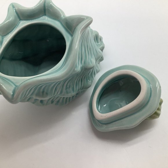 Pier 1 Imports Turquoise Blue Creamer and Sugar Bowl set, Sea Shell Pattern - Picture 11 of 12